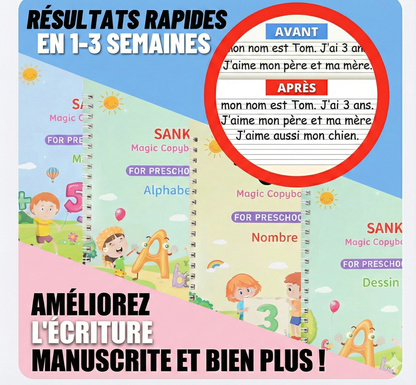 Cahier d’Écriture Magique Réutilisable – Apprendre à écrire en s’amusant